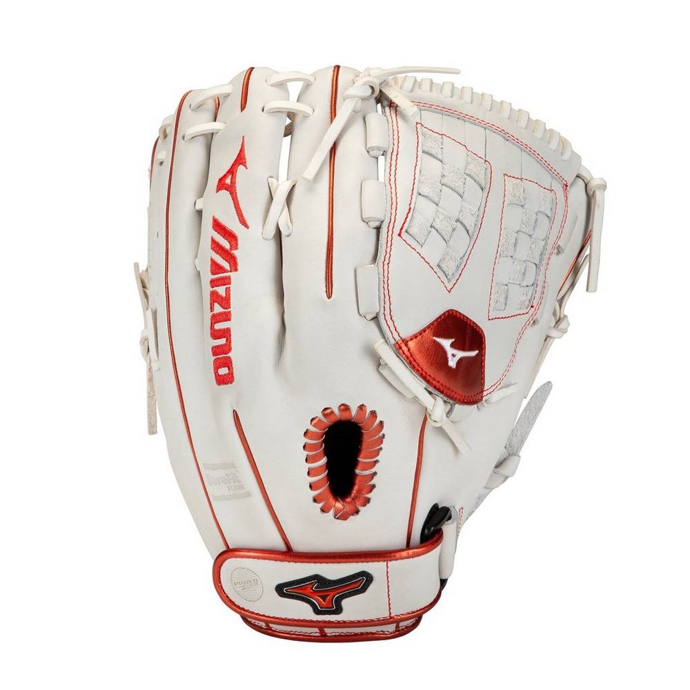 Luva Mizuno Softball MVP Prime SE Fastpitch 12.5" - Mulher - Branco/Vermelhas - QOFNZ3170